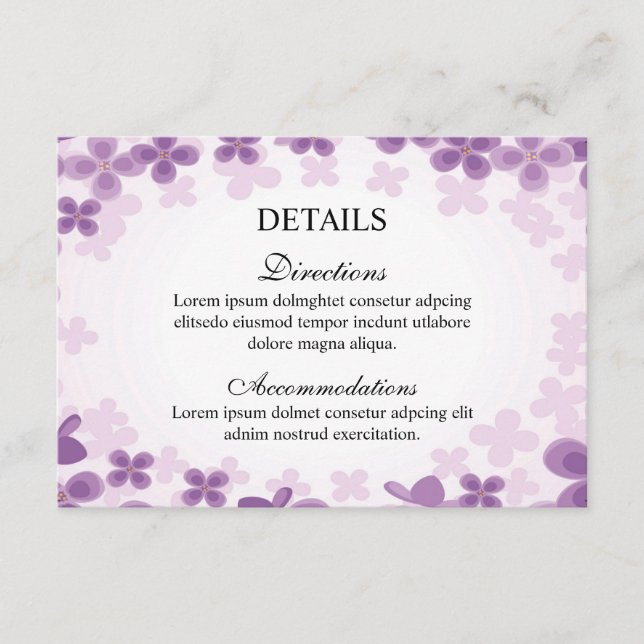 Wedding Info card (Front)