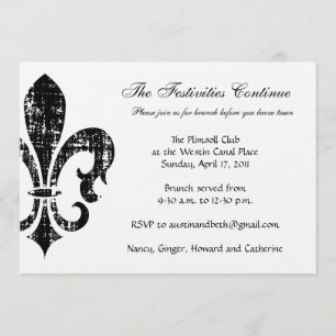 Wedding Information Card   New Orleans   Black