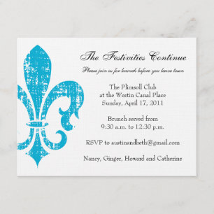 Wedding Information Card New Orleans Turquoise