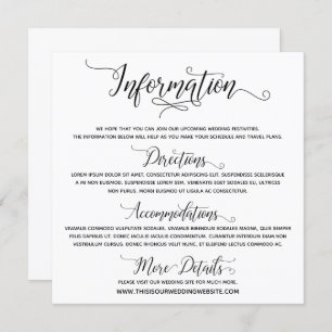 Wedding Information Elegant Script Enclosure Card