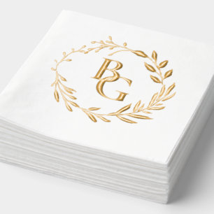 wedding initials foil napkins