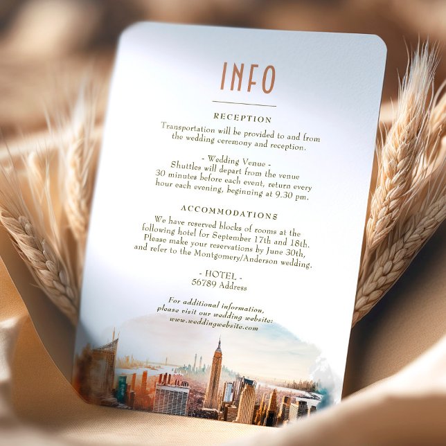 Wedding Insert INFO and Details New York Invitation (Creator Uploaded)