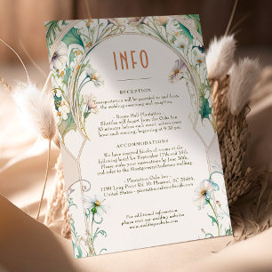 Wedding Insert INFO Daisy Art Nouveau by Mucha Invitation