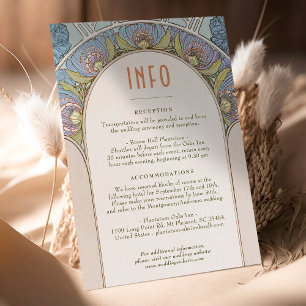 Wedding Insert INFO Vintage Art Nouveau by Mucha I Invitation