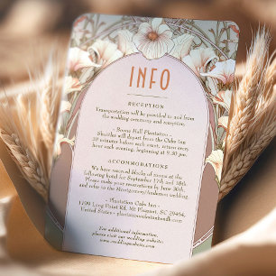 Wedding Insert INFO Vintage Art Nouveau by Mucha I Invitation