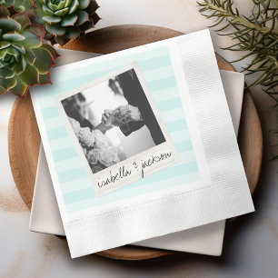 Wedding Instagram Photo Retro frame Custom Text Napkin