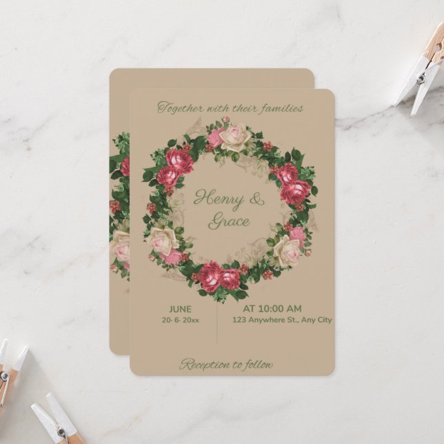  Wedding Invitation (Front/Back In Situ)