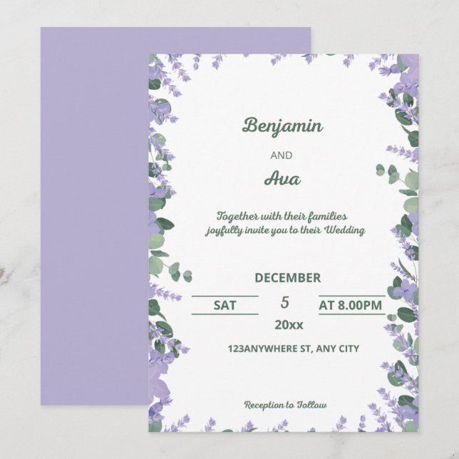  Wedding Invitation (Front/Back)