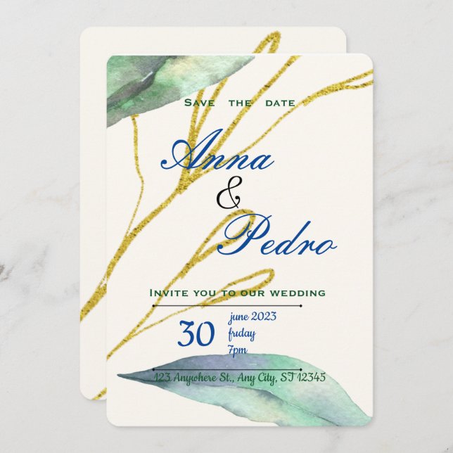 Wedding Invitation  (Front/Back)