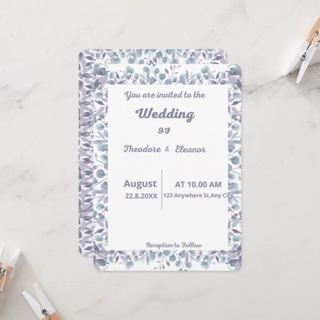  Wedding Invitation (Front/Back In Situ)
