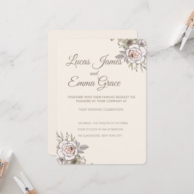 Wedding Invitation (Front/Back In Situ)