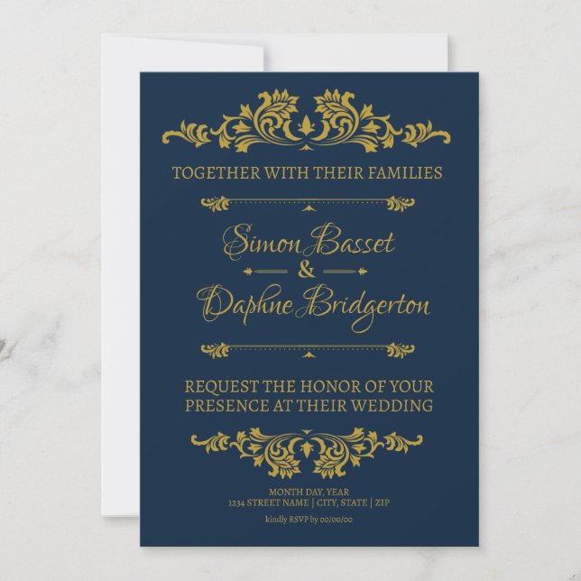 Wedding Invitation: A Gilded Affair Invitation (Front)