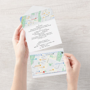 Wedding Invitation All In One include maps