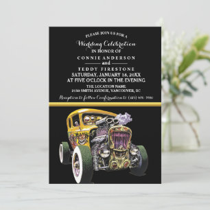 Wedding Invitation and Yellow Hot Rod