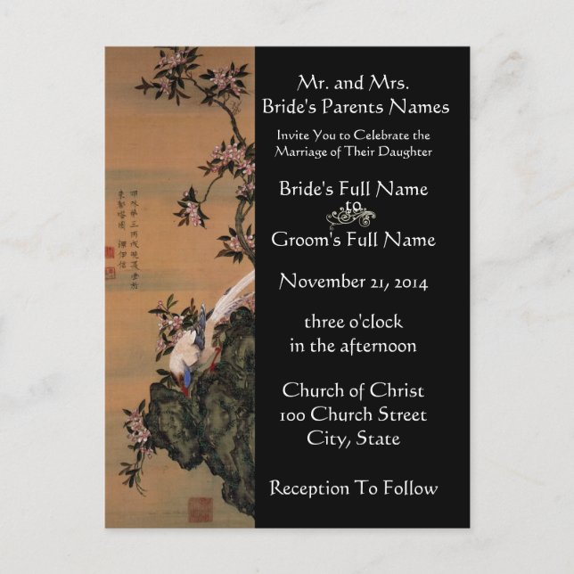 Wedding Invitation Artist Hiroshige Utagawa Postcard (Front)