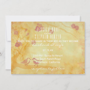 Wedding Invitation Asian Influence Love Birds