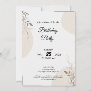Wedding invitation beige brown colors