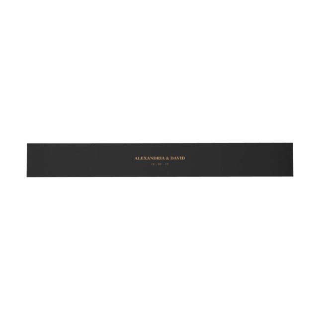 Wedding Invitation Belly Band Dark Black (Flat)