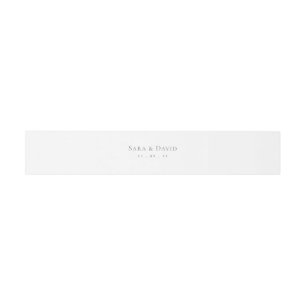 Wedding Invitation Belly Band Minimalist White