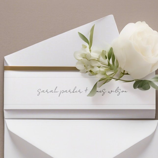 Wedding invitation belly band Modern Minimalist (Creator Uploaded)