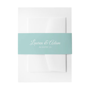 Wedding Invitation Belly Bands Light Turquoise Band