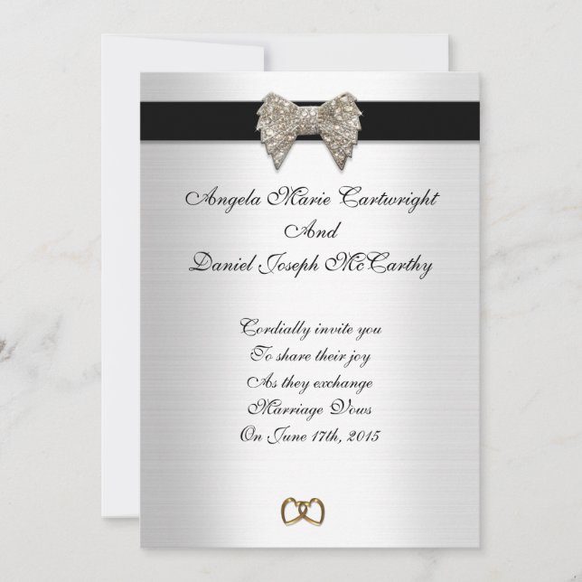 Wedding invitation black and white formal (Front)