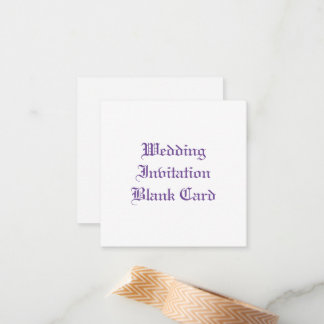 WEDDING INVITATION BLANK FLAT NOTE CARD