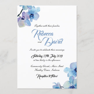 Wedding Invitation | Blue Orchid