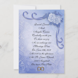 Wedding invitation Blue roses