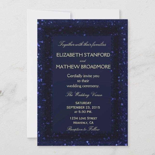 Wedding Invitation | Blue Starry Night (Front)
