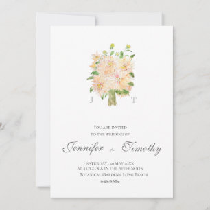Wedding Invitation Botanical dahlia 