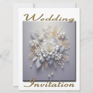 Wedding Invitation Bouquet of flowers in blues