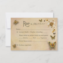 wedding invitation butterflies RSVP