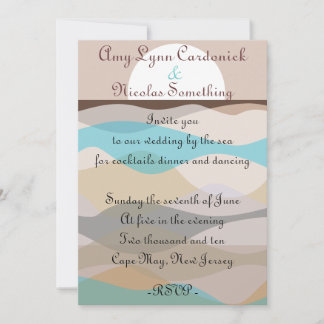 Wedding Invitation by the Ocean Beach Sea Invite