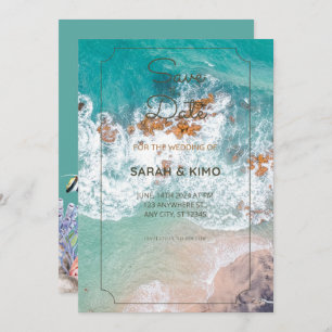 Wedding invitation by the sea