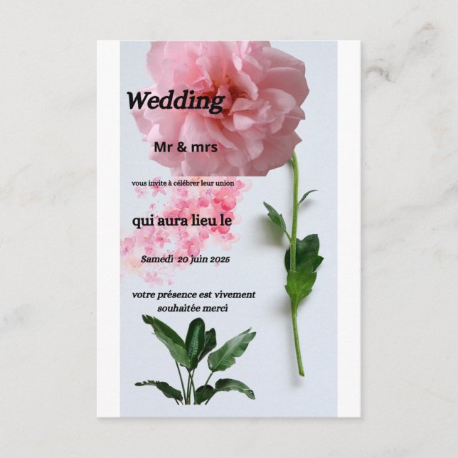 Wedding invitation card (Front)