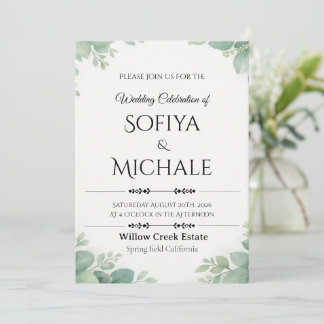 Wedding Invitation Card 2026 Simple Elegant Design