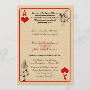 Wedding Invitation card "Alice in Wonderland"As5x7