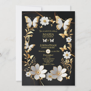 Wedding invitation card butterflies
