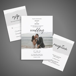 Wedding Invitation Card Classic Black and White