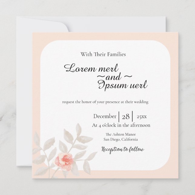 Wedding Invitation Card Colour Flower (Front)