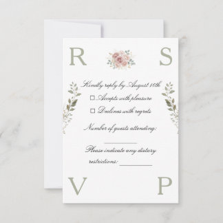 Wedding invitation card decorated with flowers