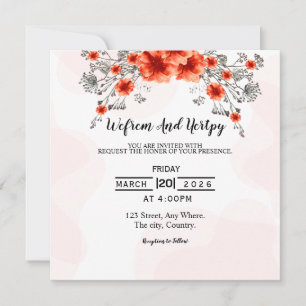 Wedding Invitation Card Design Vector Template