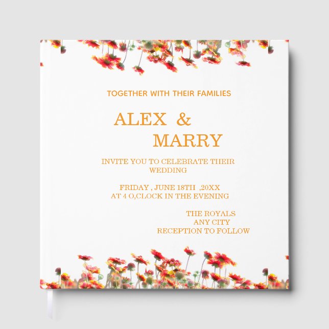 Wedding  INVITATION CARD Guest Book (Front)