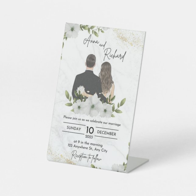 Wedding invitation card  pedestal sign (Front)