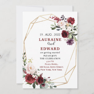 Wedding invitation card simple floral