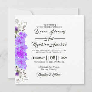 Wedding Invitation Card Vector Square Card