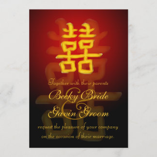Wedding Invitation Chinese Double Happiness