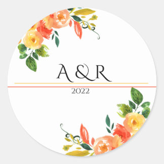Wedding invitation classic round sticker