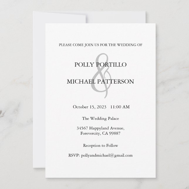Wedding Invitation, Classic Wedding Invitation (Front)